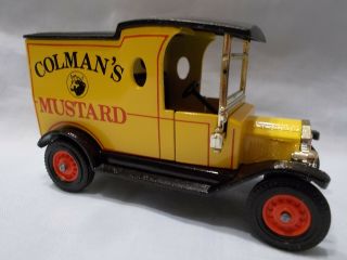 Matchbox Models Of Yesteryear Y12 - 3 1912 Model T Van Colmans Mustard Issue 1d
