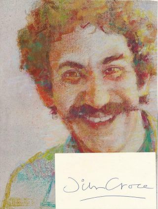 Jim Croce - Signed Index Card With A Print Of Him