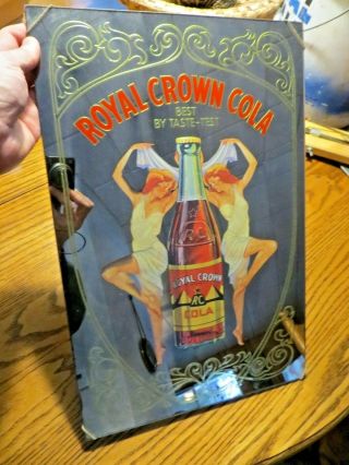 Royal Crown Cola Best By Taste - Test Reverse Glass Sosa Pop Glass Sign