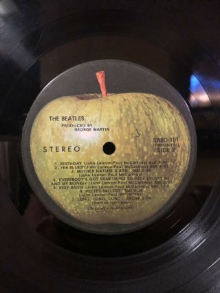 The Beatles White Album 1968 LP SWBO - 101 First Press W/ Inserts Low 0003243 9