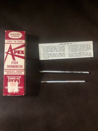 Vintage Apex Fever Oral & Rectal Thermometer Faichney Insturment Corp.