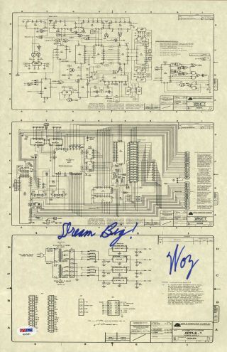 Steve Woz Wozniak Signed Apple I Computer Schematic Founder Psa/dna Autographed