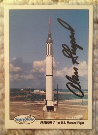 Astronaut Alan Shepard Signed Nasa Freedom 7 First Manned Flight Spaceshots Card