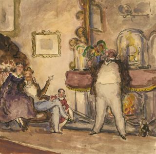 Harold Hope Read (1881 - 1959) - Watercolour & Ink,  High Society Party Scene