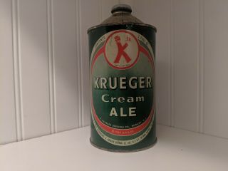 Krueger Cream Ale Quart Cone Top Not Flat Top Beer Can Newark Jersey Irtp