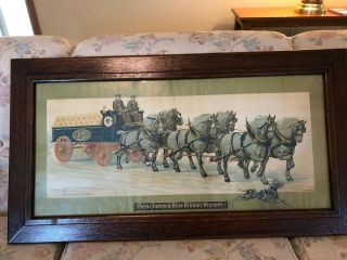 Framed Lithograph - Pabst Blue Ribbon Beer,  1904,  Milwaukee,  Wi,  Horse & Wagon