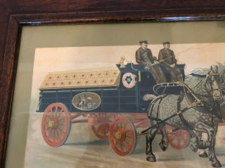 Framed Lithograph - Pabst Blue Ribbon Beer,  1904,  Milwaukee,  WI,  Horse & Wagon 2