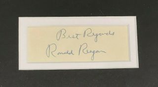 President Ronald Reagan Signed Cut Autograph Framed 16x16 w/ 8x10 Photo JSA LOA 2