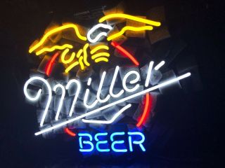 Miller Eagles Neon Sign Beer Bar Home Room Poster Lamp Coors Bud Real Light 5