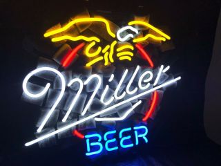 Miller Eagles Neon Sign Beer Bar Home Room Poster Lamp Coors Bud Real Light 6