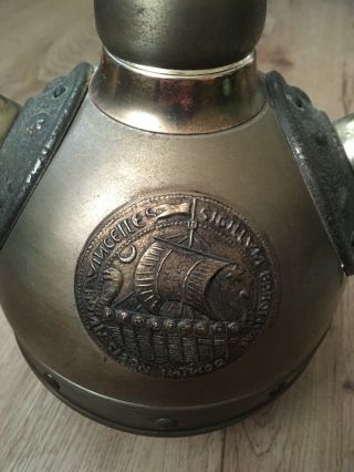 Vintage Viking Helmet Mid - Century Scotch Decanter / Man Cave / Bar Set / 3