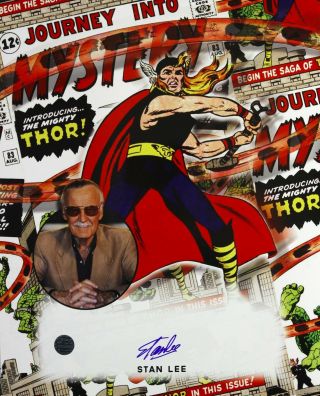 Stan Lee Thor Signed Le 16x20 Color Photo (jsa)