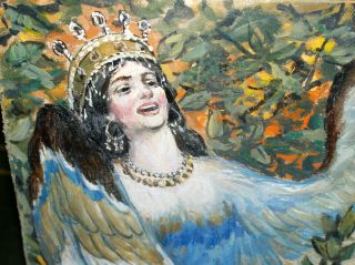 Russian Art Nouveau Symbolism Oil Painting Sign V.  Vasnetsov,  