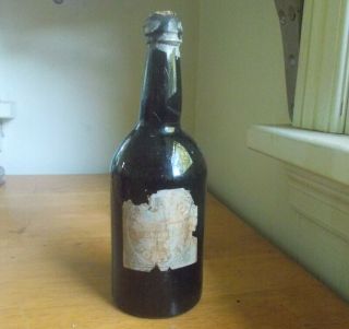 1840s Pontiled Blackglass E&g Hibbert Best Stout Porter London Labeled Beer