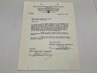 Rare Hand Signed Lasky Paramount Pictures Contract To Mgm Irving Thalberg