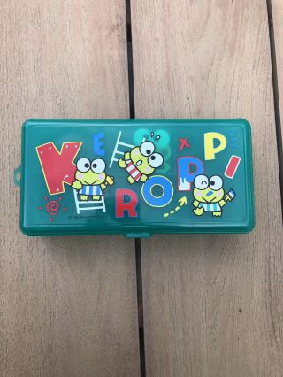 Vintage 1991 Keroppi Frog Plastic Case Sanrio Pencil Case Vintage Container Box