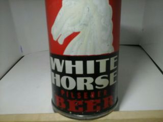 12oz flat top (oi) beer can ( ((really white horse pilsner beer)) ). 11