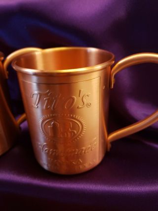 4 Tito ' s Vodka Copper Moscow Mule Mug Set 4x 2