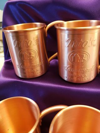 4 Tito ' s Vodka Copper Moscow Mule Mug Set 4x 3