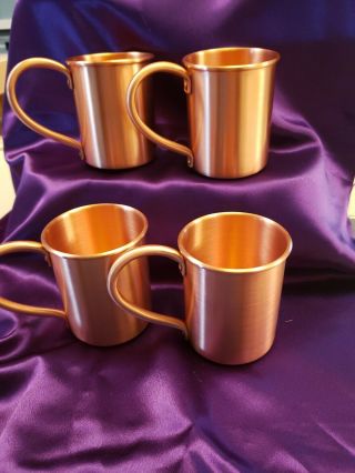 4 Tito ' s Vodka Copper Moscow Mule Mug Set 4x 6