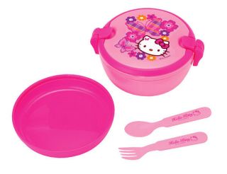 Authentic Sanrio Hello Kitty Lunch Box Case Spoon Fork Bpa Butterfly