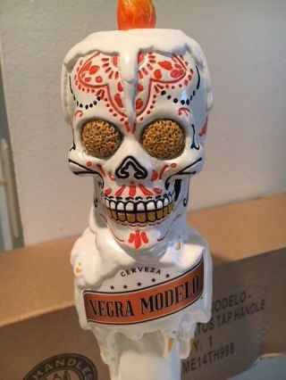 Negra Modelo Dia de Los Muertos (Day of the Dead) Skull Tap Handle 3