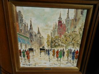 Charles Nicoise Oil Painting Tile Paris Scene European 1950 