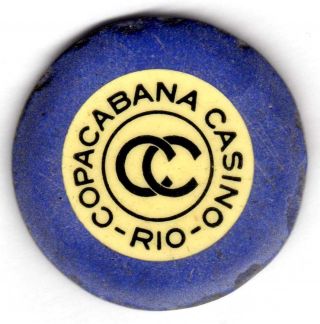 Copacabana Casino Value 2 Rio De Janeiro Brazil Scarce Chip 1923 - 46