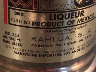 Kahlua Bottle - 500ML - 1984 Limited Edition L.  A.  Olympics - 