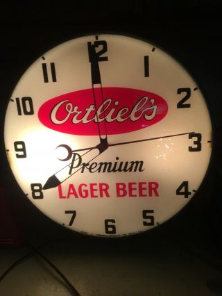 ortlieb premium lager light up beer clock 2