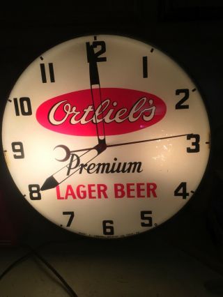ortlieb premium lager light up beer clock 3