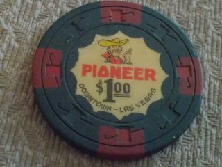 PIONEER HOTEL & CASINO $1.  00 Hotel Casino gaming Chip Downtown Las Vegas,  NV 2
