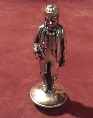 Antique Silverplate Figural Man with Hat Bottle Stopper 2