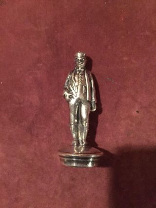 Antique Silverplate Figural Man with Hat Bottle Stopper 4