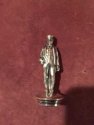 Antique Silverplate Figural Man with Hat Bottle Stopper 5