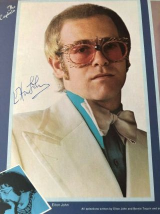Elton John - Captain Fantastic LP Sleeve signed by Elton John & Bernie Taupin 3