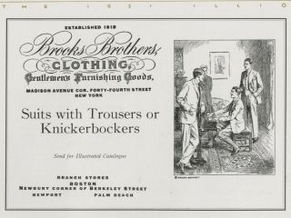 Brooks Brothers Suits With Knickerbockers Authentic 1931 Half - Page Pictorial Ad