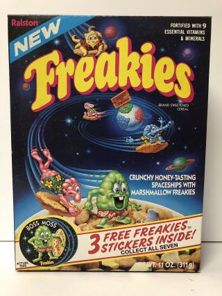 1987 Freakies Cereal Box Freakies Stickers
