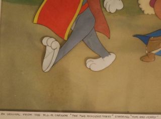 ORIG Tom & Jerry Hanna Barbera Hand Painted Cel Cell FROM 1952 TWO MOUSEKETEERS 4
