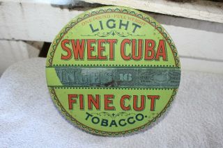 Antique Vintage Sweet Cuba Tobacco Metal Tobacco Tin Metal Can Sign