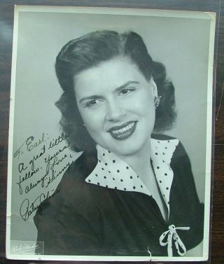 Patsy Cline 8x10 Glossy Photo Signed As " Patsy Cline " & By Her Nick Name " Ginny "