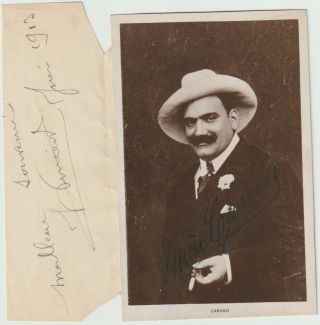 Enrico Caruso,  Unique Signed Old Photo Of Legendary Singer