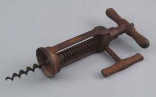 Antique French Rack & Pinion Corkscrew Cork Screw King Screw Wine Bottle Opener 4