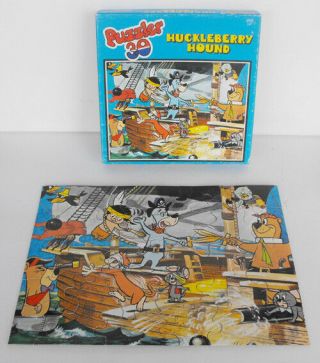 Vintage 1977 Huckleberry Hound Yogi Pixi Puzzle 30 Piece Hestair Made In England