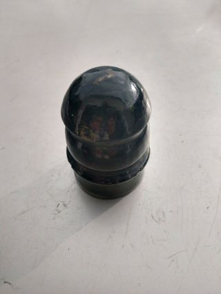 UNMARKED DEEP OLIVE GREEN GLASS INSULATOR 8