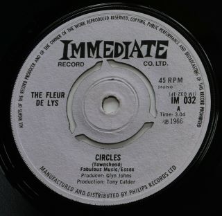 The Fleur De Lys - Circles - UK Immediate Orig 7” - 60s Freakbeat Beat Mod - 1966 - HEAR 2