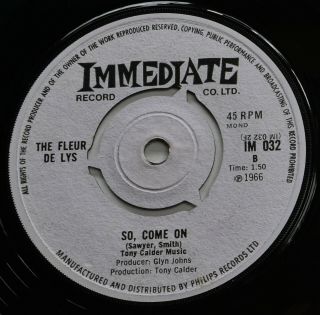 The Fleur De Lys - Circles - UK Immediate Orig 7” - 60s Freakbeat Beat Mod - 1966 - HEAR 5