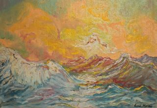 Antique German Expressionist Seascape Oil Painting Signed Emil Nolde