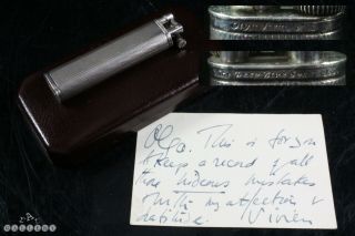 Vivien Leigh 1955 Engraved Silver Dunhill Lighter & Signed Note,  Provenance