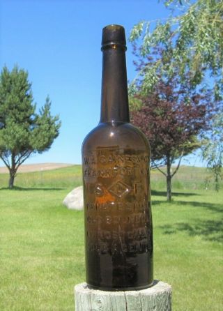 Western Whiskey W.  A.  Gaines & Co.  San Francisco Amber Applied Top Fifth 1870 